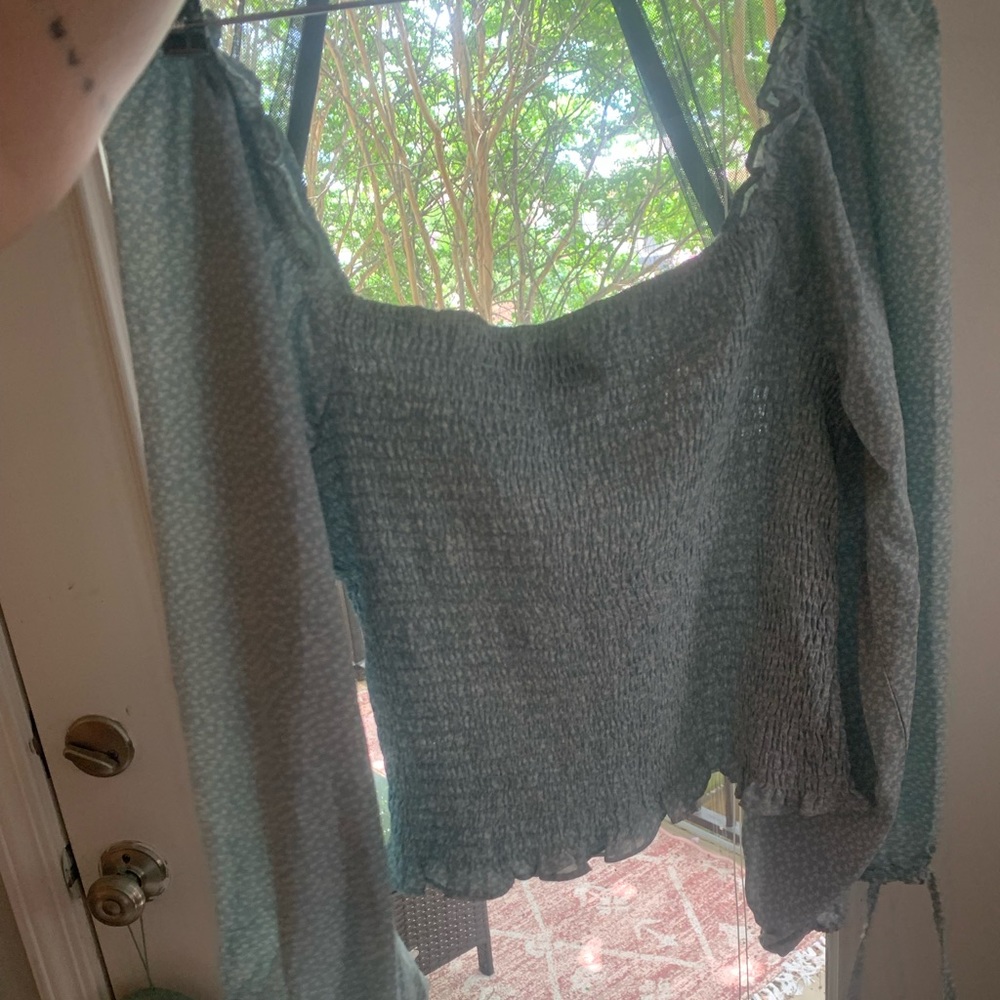 princess polly blue off the shoulder top 8 tight fitting